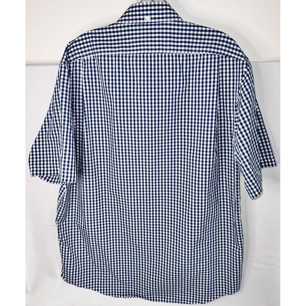 Duluth Trading Co‎ Mens M Grey Blue Plaid Short Sleeve Shirt - Picture 3 of 5